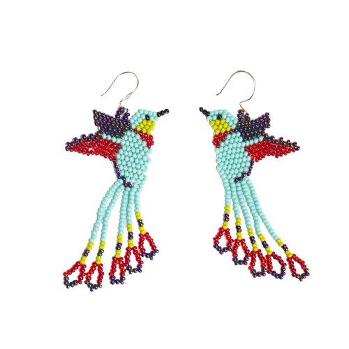 WHOLESALE Hummingbird Earrings  Turquoise - 925 Silver Hooks