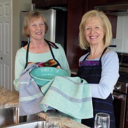 WHOLESALE 100% Cotton Dish towels - Blue / Turquoise Stripes