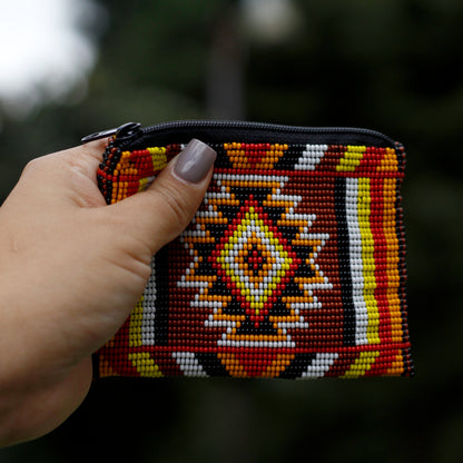 WHOLESALE Mayan Orange Star Beaded Coin Purse