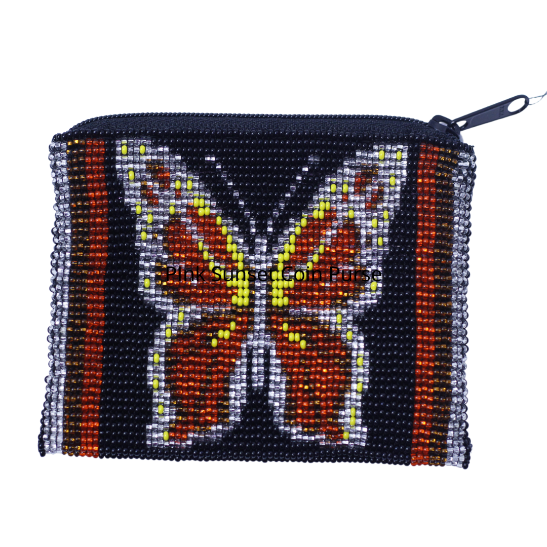 WHOLESALE Butterfly Beaded Coin Purse