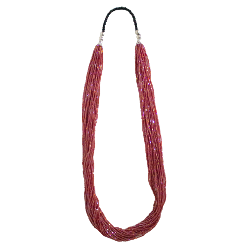 WHOLESALE Tesoro Thin Statement Necklace -  Raspberry