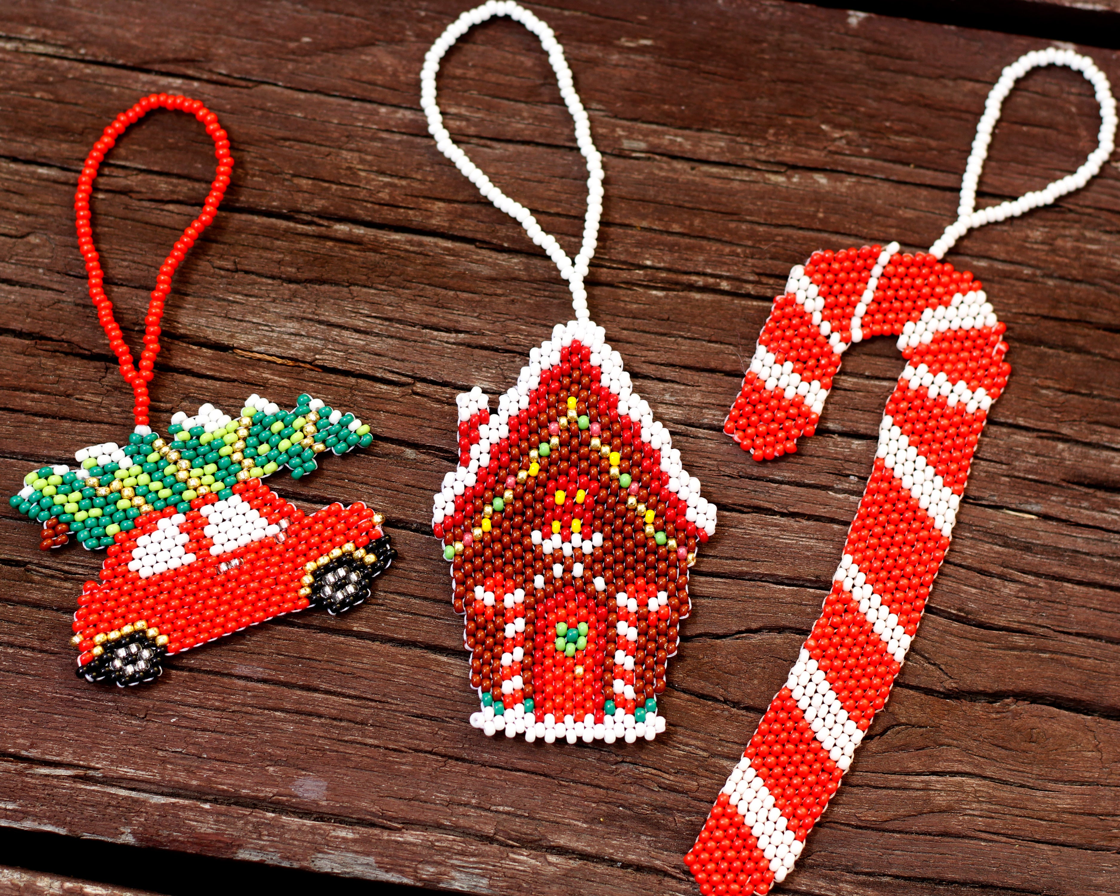 WHOLESALE Gingerbread House Beaded Flat Ornament