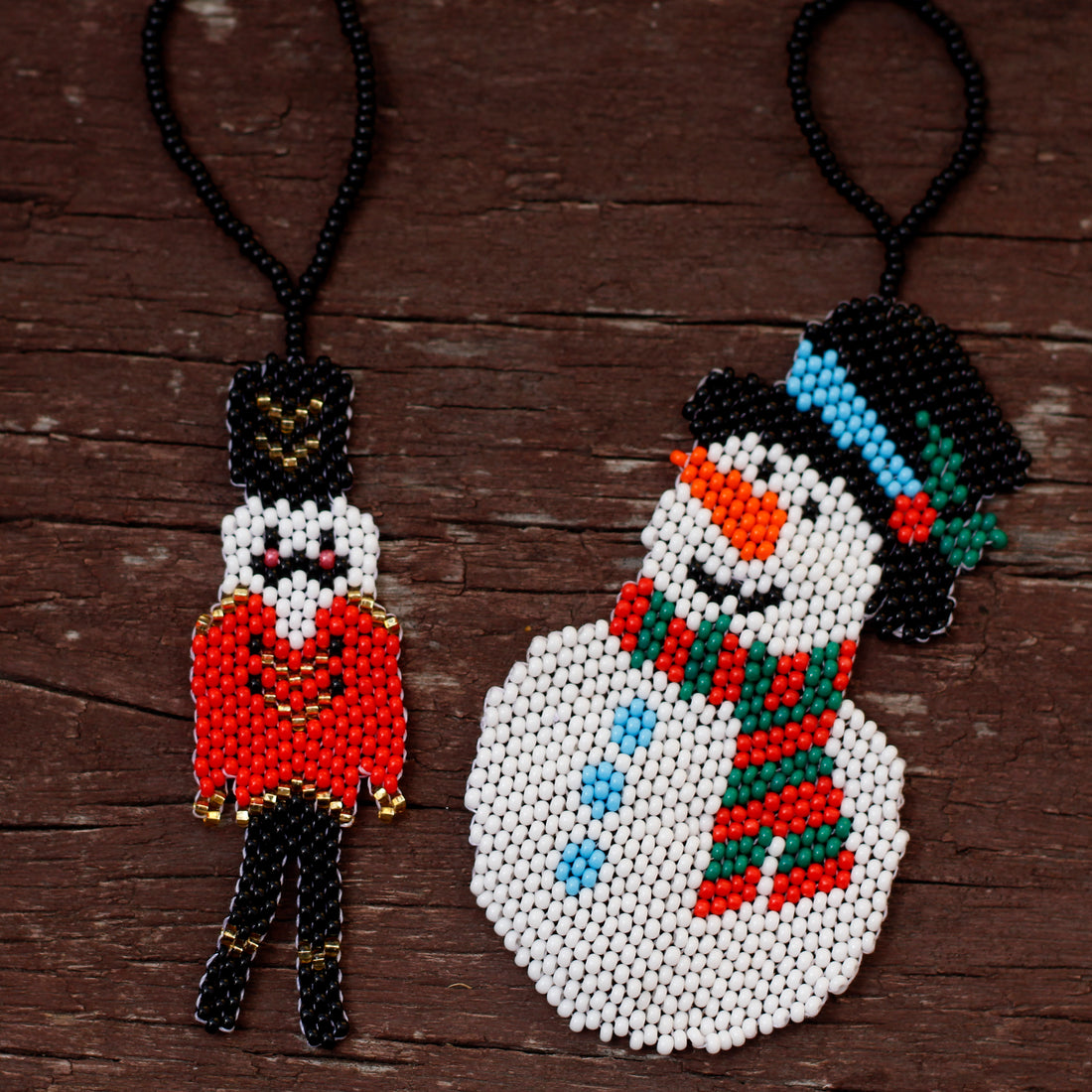 WHOLESALE Snowman Beaded Flat Ornament