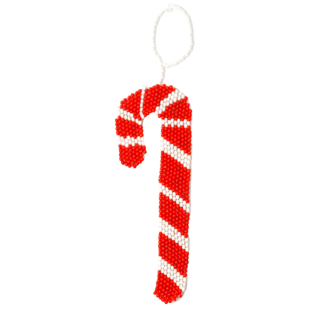 WHOLESALE Candy Cane Beaded Flat Ornament