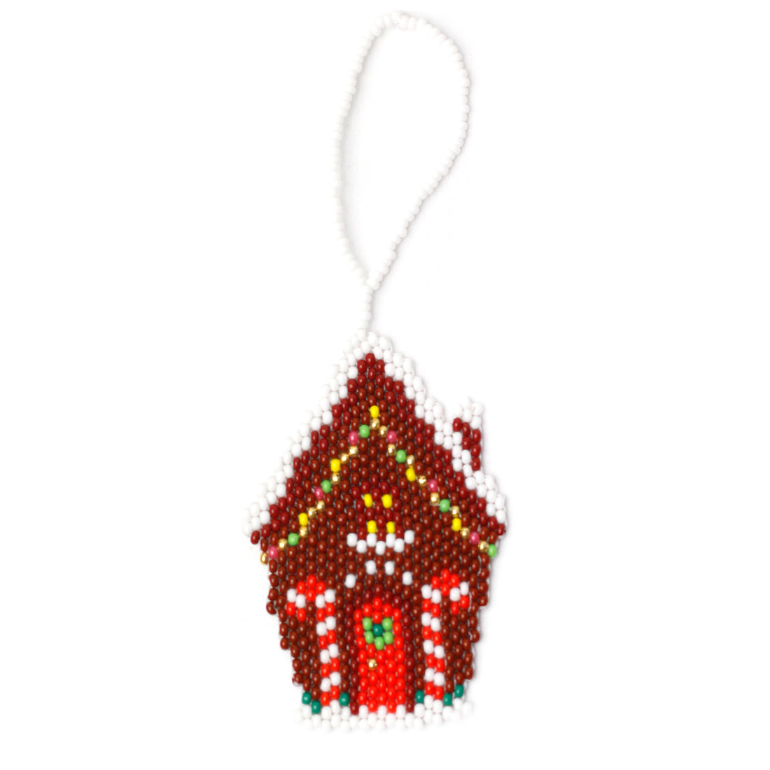 WHOLESALE Gingerbread House Beaded Flat Ornament