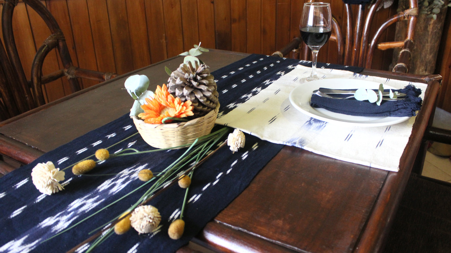 WHOLESALE Navy Jaspe Table Runner