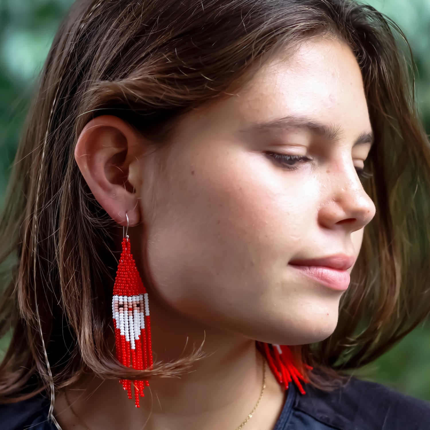 WHOLESALE Petite Santa Fringe Earrings - 925 Silver Hooks