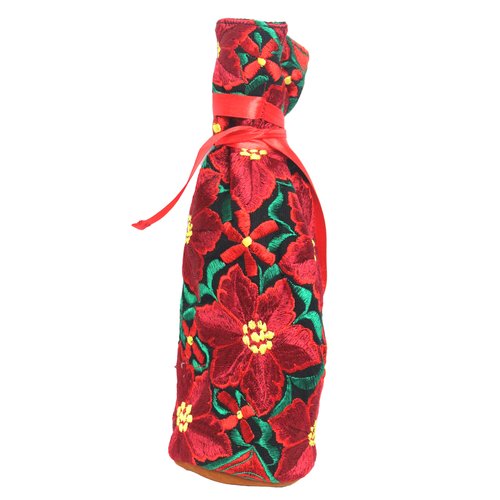 WHOLESALE Poinsettia Wine Bag