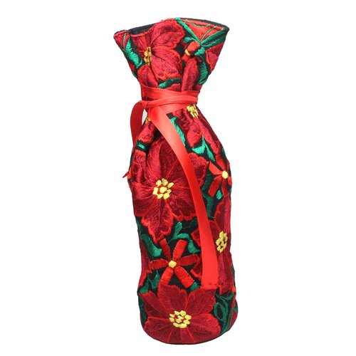 WHOLESALE Poinsettia Wine Bag