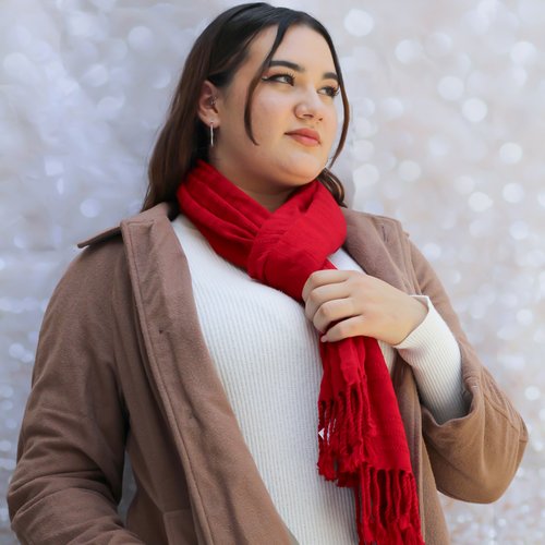 WHOLESALE Ruby Red Handwoven Scarf