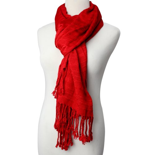 WHOLESALE Ruby Red Handwoven Scarf