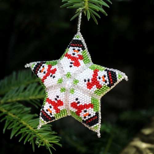 WHOLESALE Snowman Star - Green