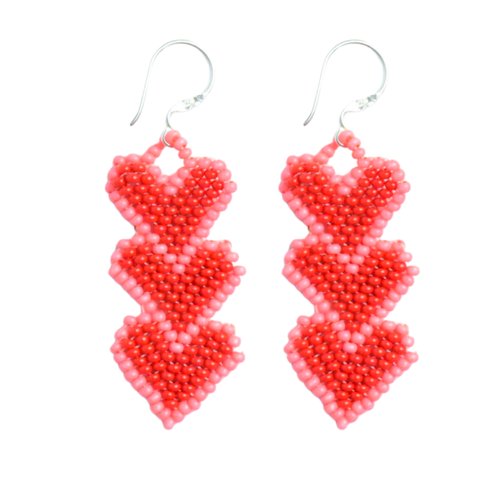 WHOLESALE  Thats Amor Beaded Earrings - 925 Silver Hooks