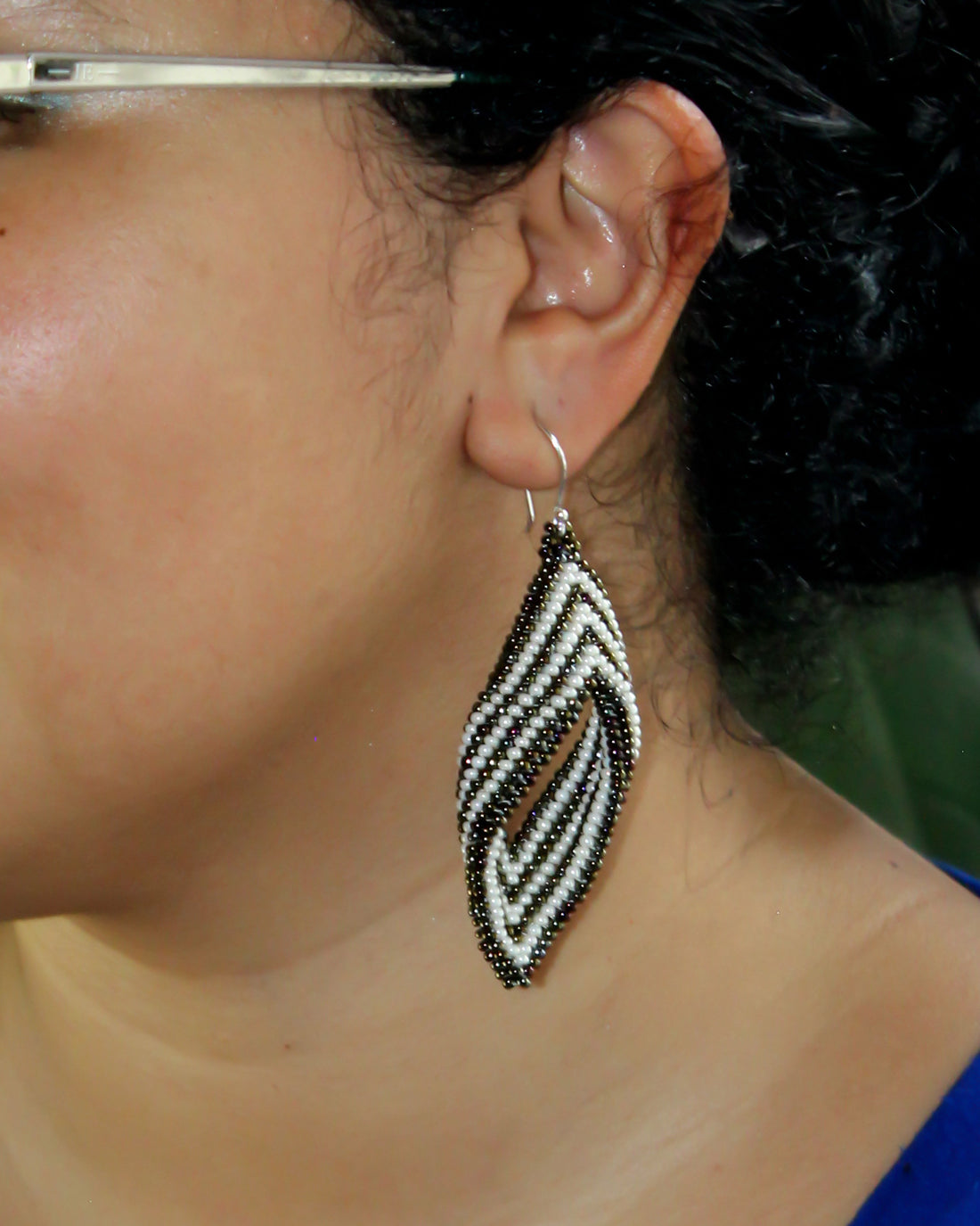 WHOLESALE Dimensional Beaded Earrings - 925 Silver Hooks